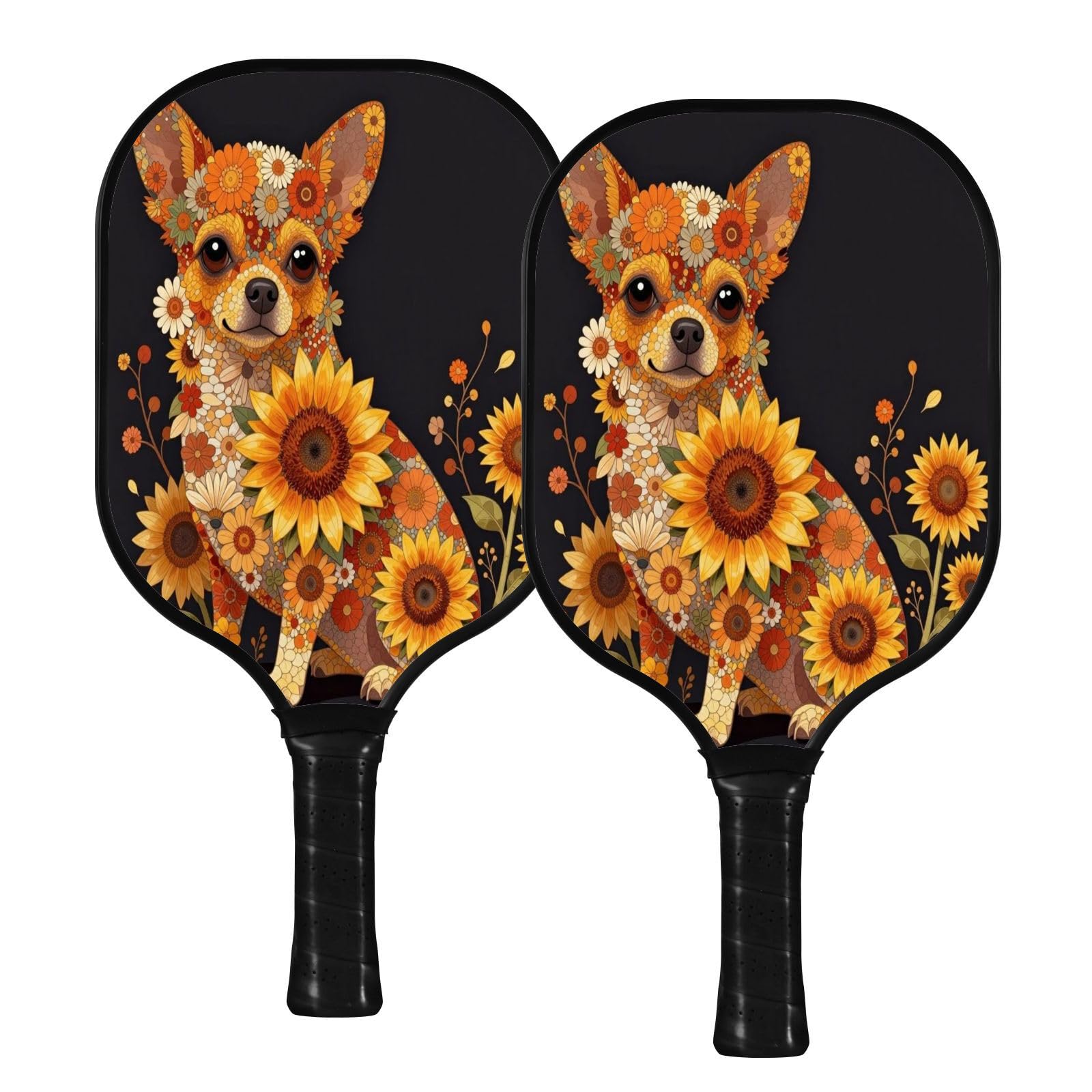 Linda pala de pickleball de carbono de baja vibración con girasol para