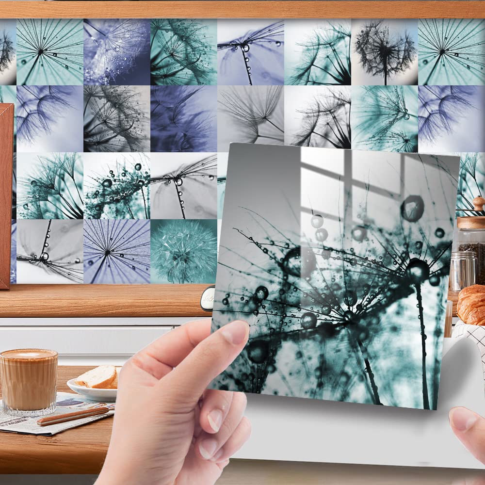 Tile Stickers， Wall Tiles Stickers, 24 Pcs Tile Self-Adhesive Waterproof Oilproof(24 Pcs/15x15cm)