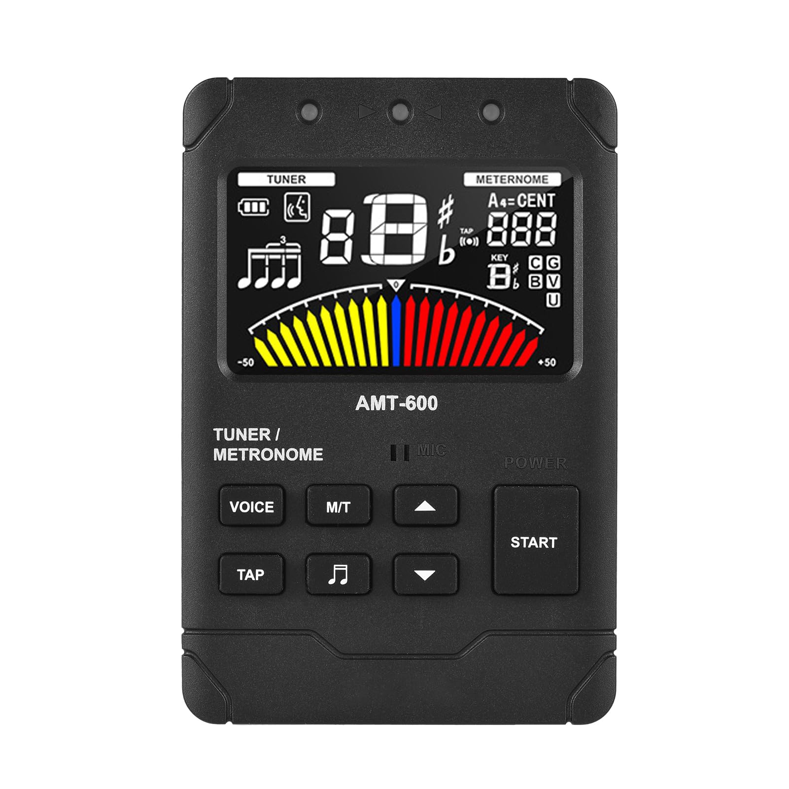 Afinador de Guitarra LCD en Color 3 en 1, Metrónomo, Generador de Tonos para Instrumentistas Cuerdas y Vientos