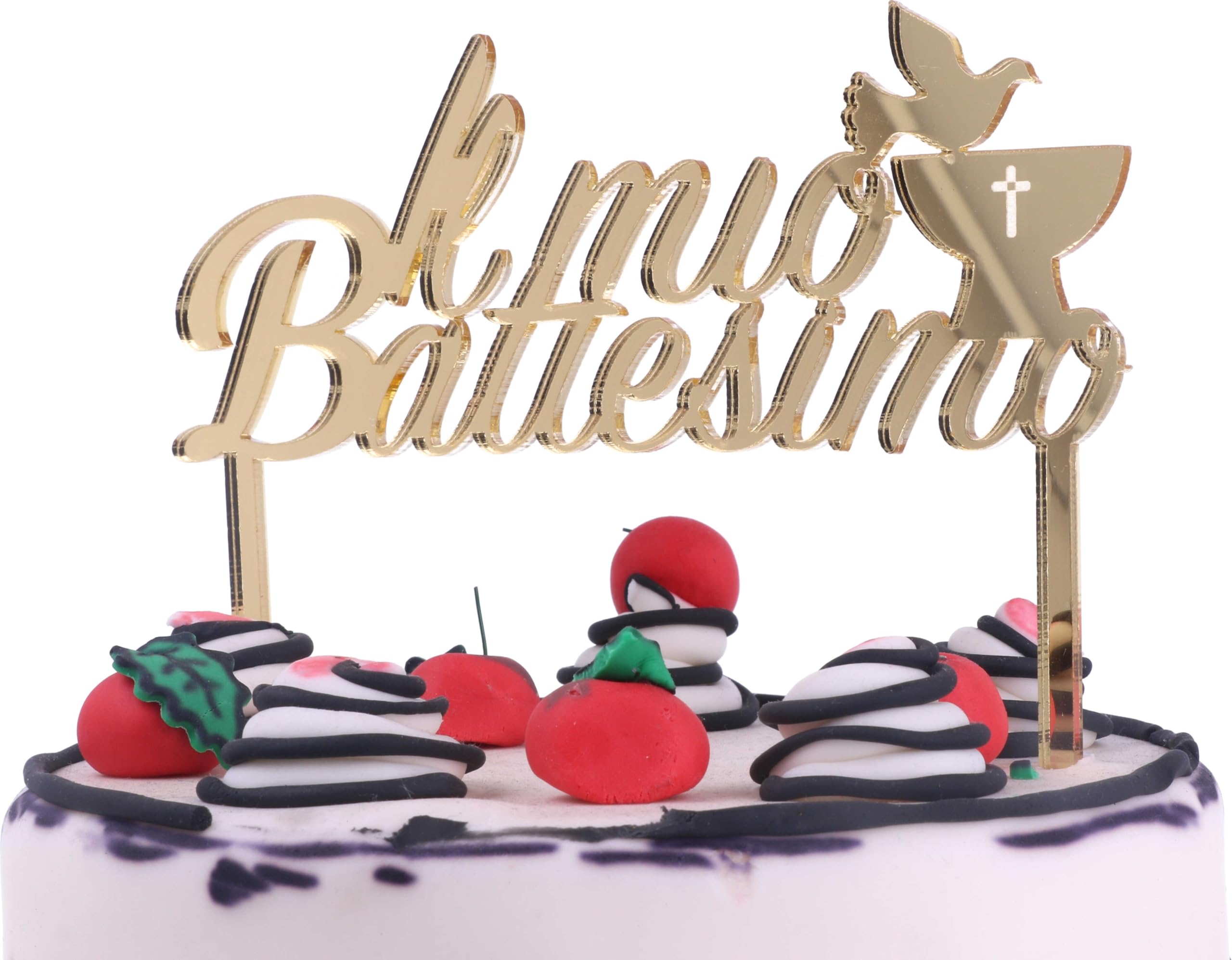 Gold Christening Cake Topper