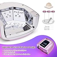 Vista 7 de Lámpara UV LED Profesional Recargable de 96W Portátil Inalámbrica para Uñas con Base de Acero Inoxidable Extraíble, 4 Configuraciones