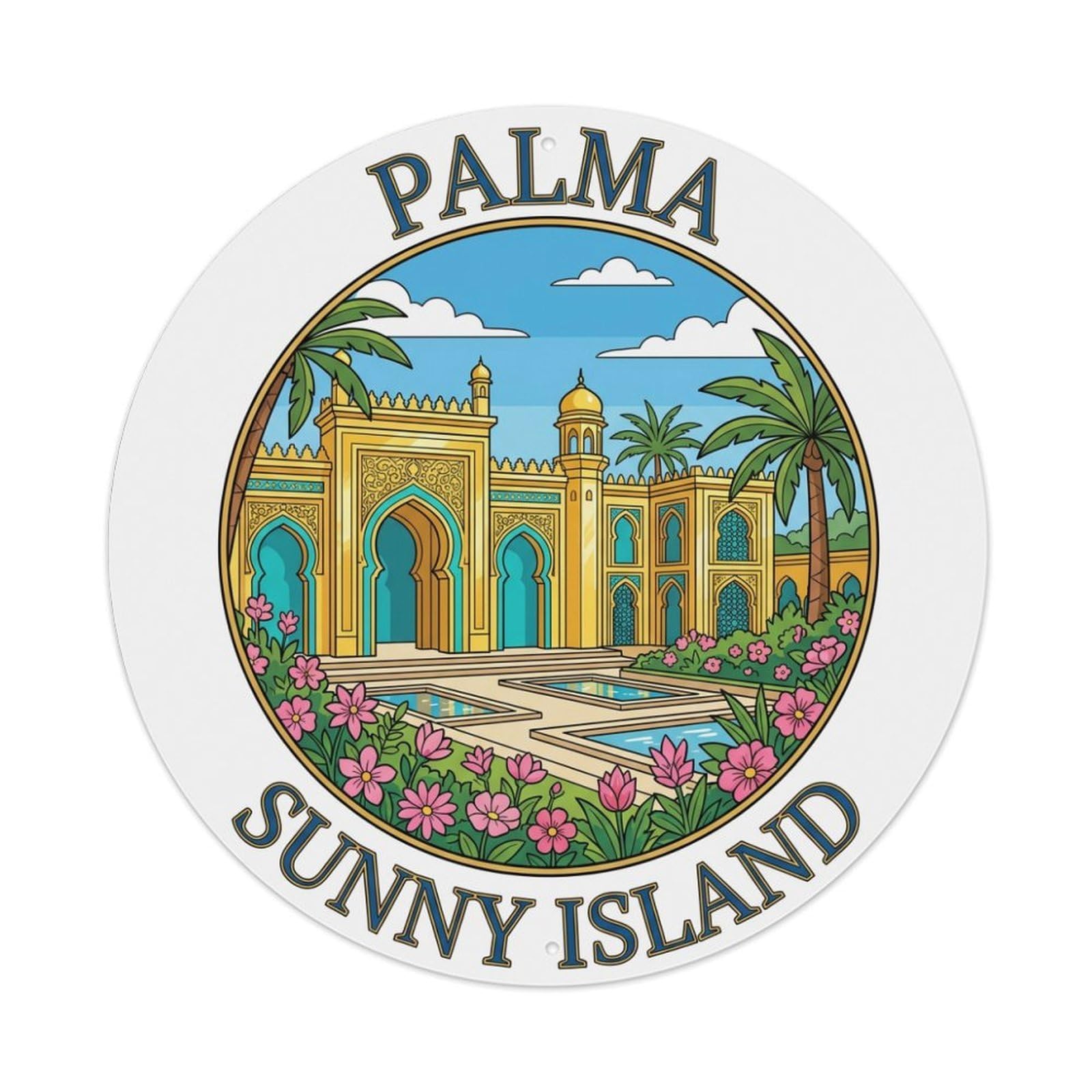 Tgrcjimh Style Metal Tin Sign Vintage Travel Palma Spain State