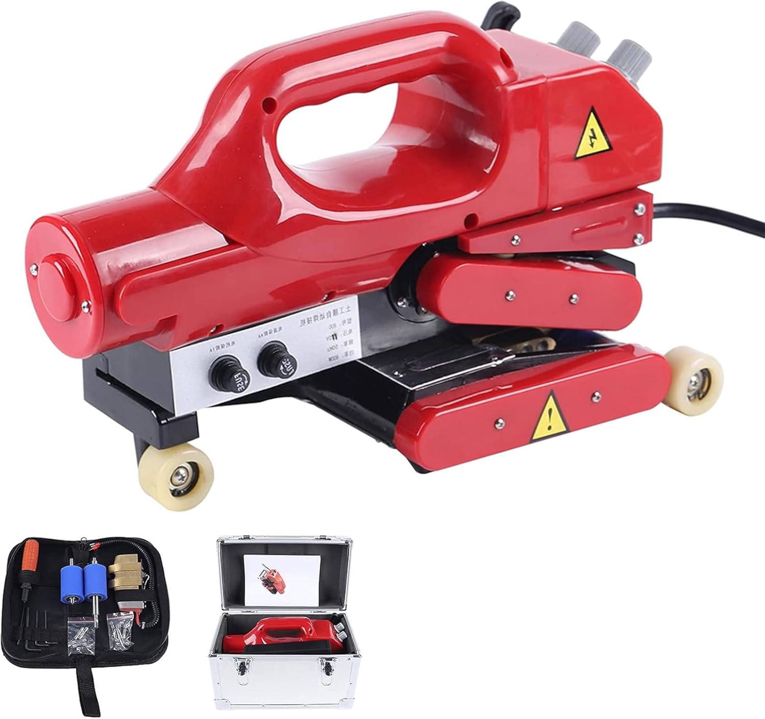 Geomembrane Welding Machine High Powerful Plastic Membrane 32~842°F Hot Wedge Welder Tool Kit for Sealing Welding HDPE EVA PVC 0.2-2.0mm Film,