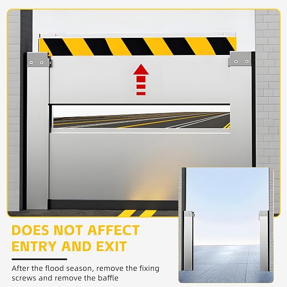 Aluminum Flood Barrier for Home, Custom Size Reusable Water Dam System for Garage, Basement, Doorways, Gates, Heavy Duty Stackable Baffle Flood Shield for Home & Commercial Use