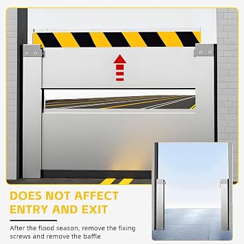 Aluminum Flood Barrier for Home, Custom Size Reusable Water Dam System for Garage, Basement, Doorways, Gates, Heavy Duty Stackable Baffle Flood Shield for Home & Commercial Use