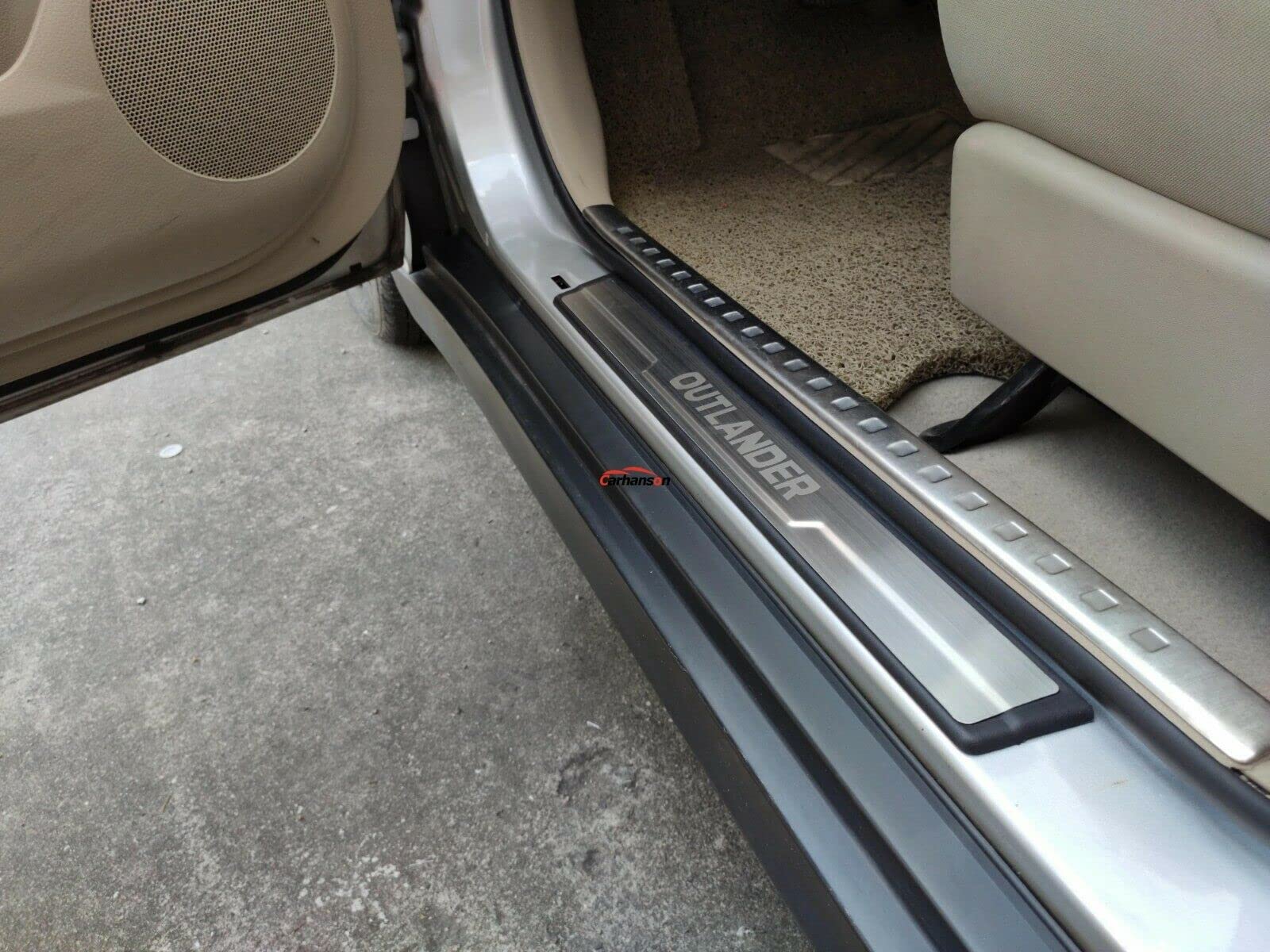 GZBFTDH Car Door Sill Scuff Protector, for Mitsubishi Outlander 2013-2022 Accessories Parts, Door Entry Guard Plate Trim Cover, Auto Interior Accessory Kick Pane