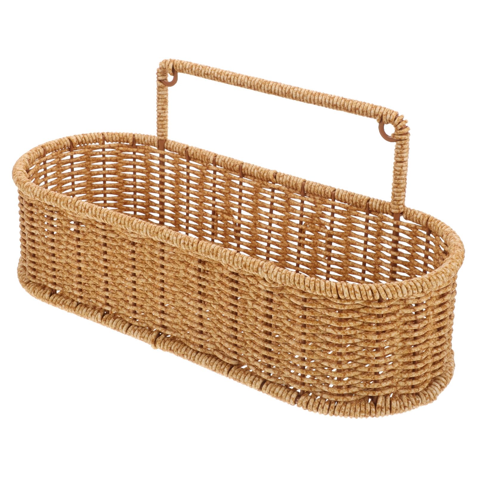 Cesta colgante sin taladro de plástico amarillo para organizar artículos varios