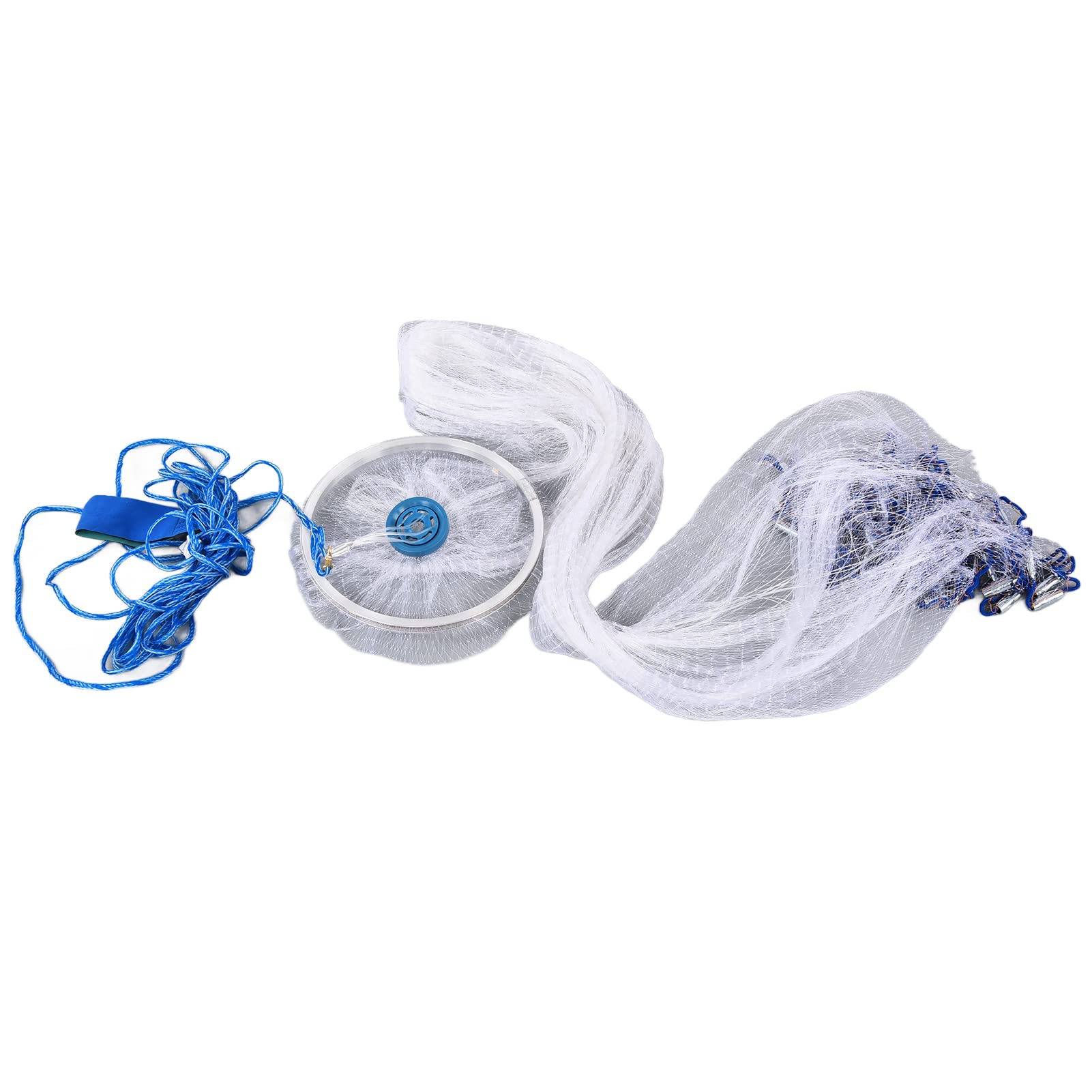 Aramox Red de Pesca de Nailon de 13,8 Pies de Extensión, Cuerda de 10 M, Plomos de Acero, Diseño Flexible de Hundimiento Rápido para Estanques de Peces, Captura de Cebo Al Aire Libre para