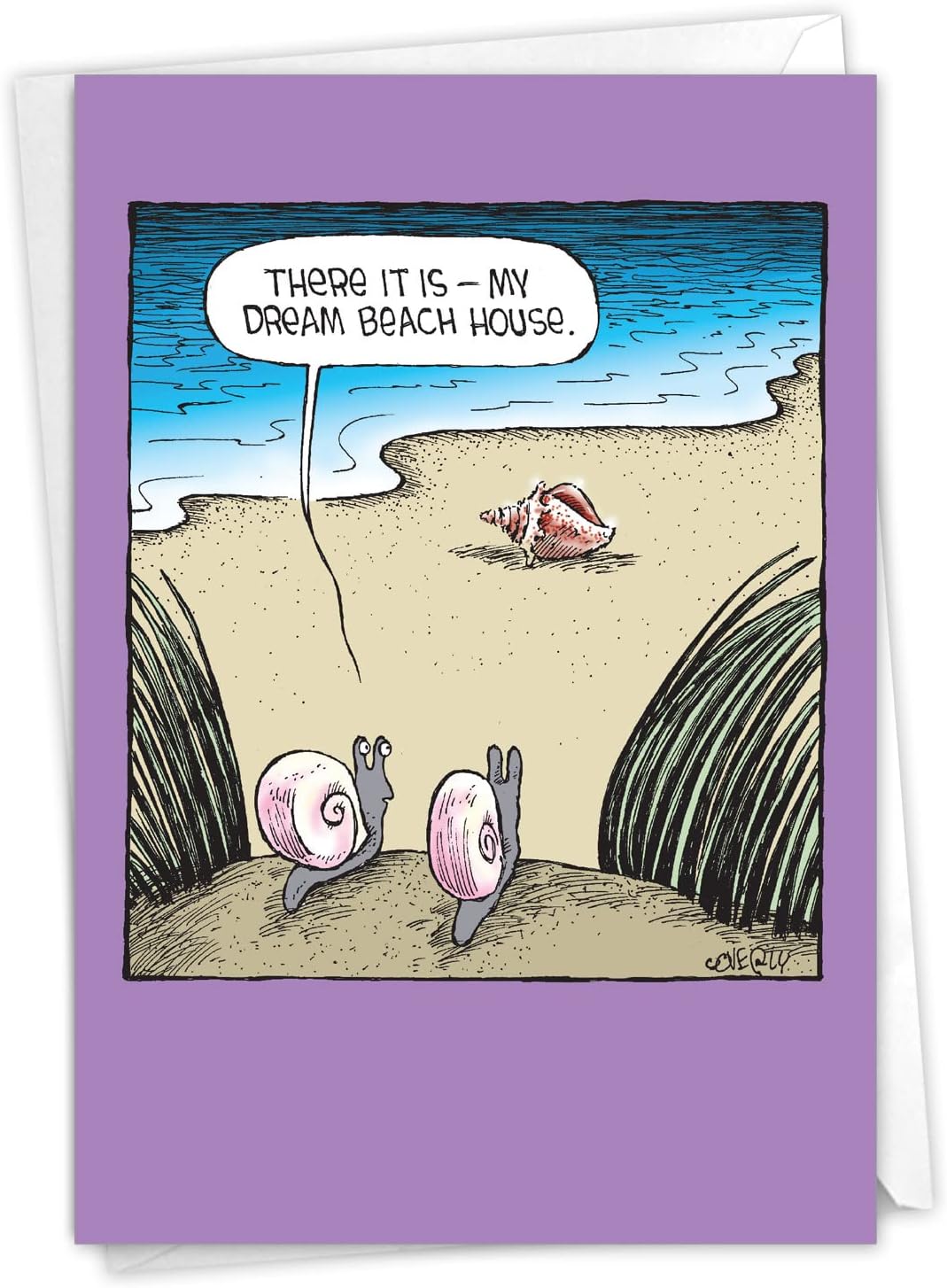 NobleWorks Dream Beach House - New Home Greeting Card with Envelope (4.63 x 6.75 Inch) - C2422NHG