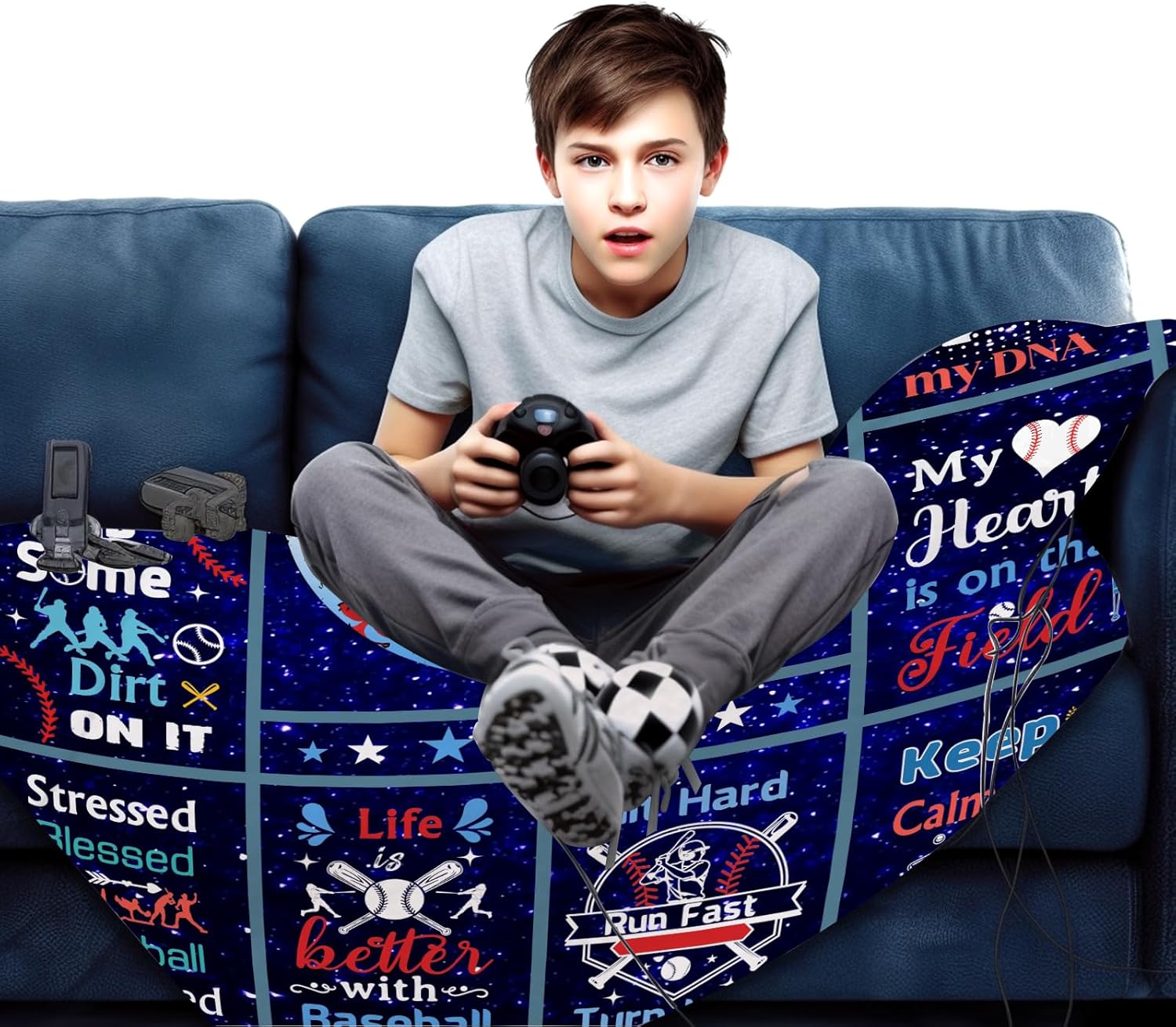 Baseball Blanket Gifts for Boys Kids Men Adults,Outdoor Baseball Stuff Baseball Throw Blanket Coach Gifts for Baseball Player Baseball Lover Team 50"x40" - Image 4