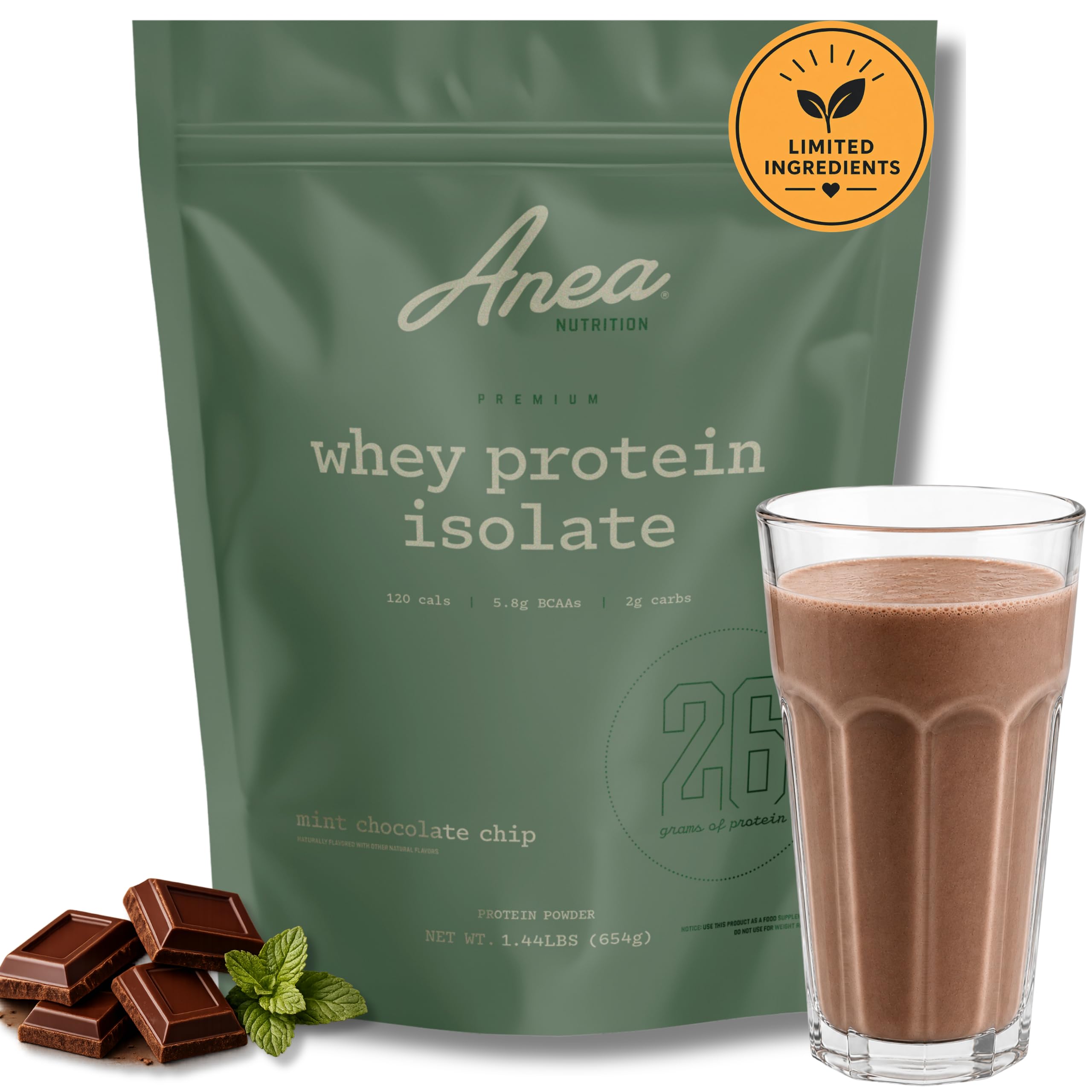Anea Protein Powder, Whey Isolate Protein Powder, Chocolate, 20 Servings — Amazon image 8