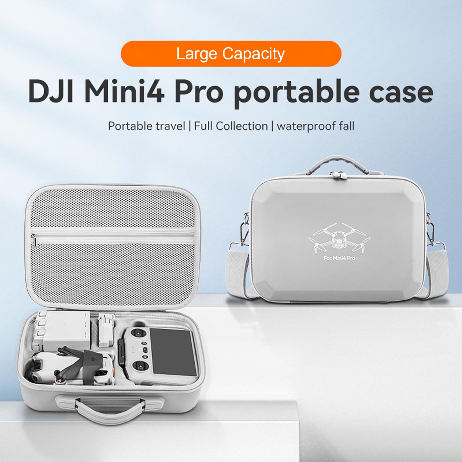 ISOI Mini 4 Pro Carrying Case, DJI Mini 4 Pro Drone Case, Gray - Image 2