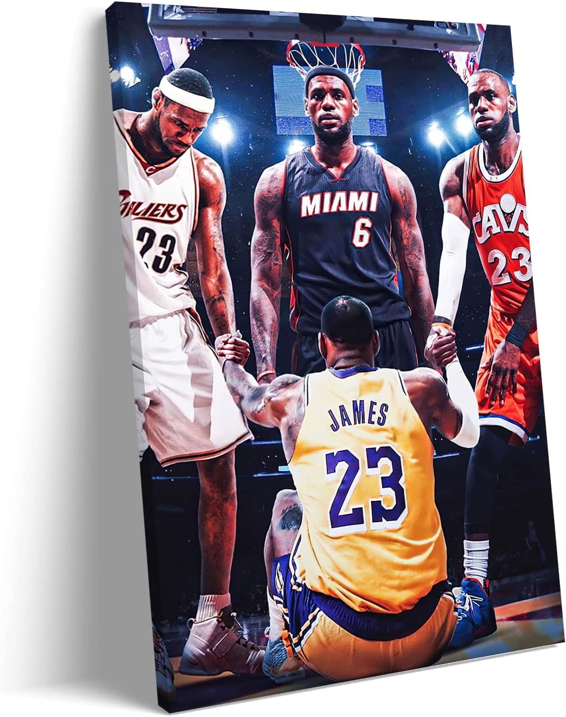 SYLALE Lebron James Poster Aerial Slam Dunk Wall Painting