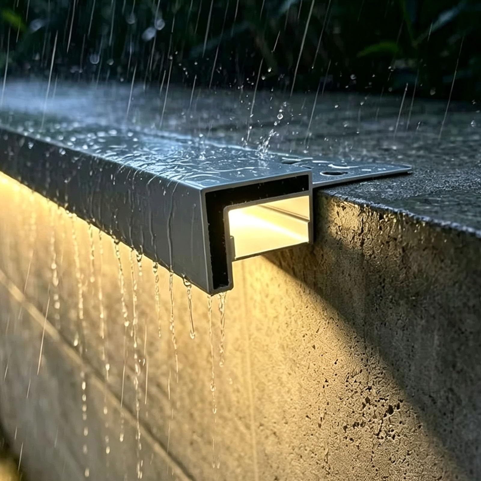 Vierteaguas Muro Perfil de Goteo Impermeable con Ranura | Deflector de Lluvia de Aleación de Aluminio para Prevenir el Retorno de Agua, Deflector Universal Recortable(Silver,5Pack)