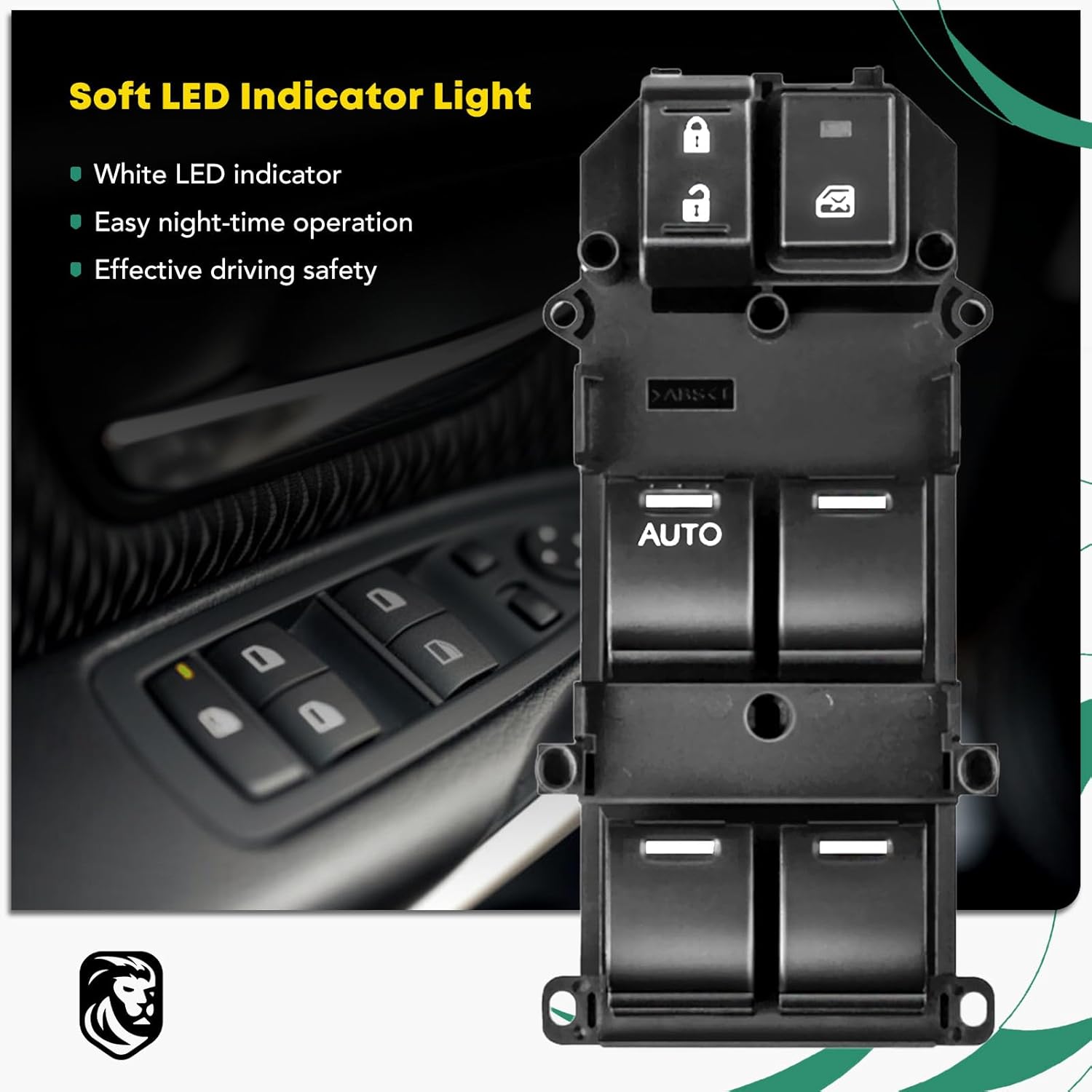 YHTAUTO Master Power Window Switch Driver Side Replacement for 2008 2009 2010 2011 2012 Honda Accord, 37 Pins, One Auto Up and Down Window Control Switch