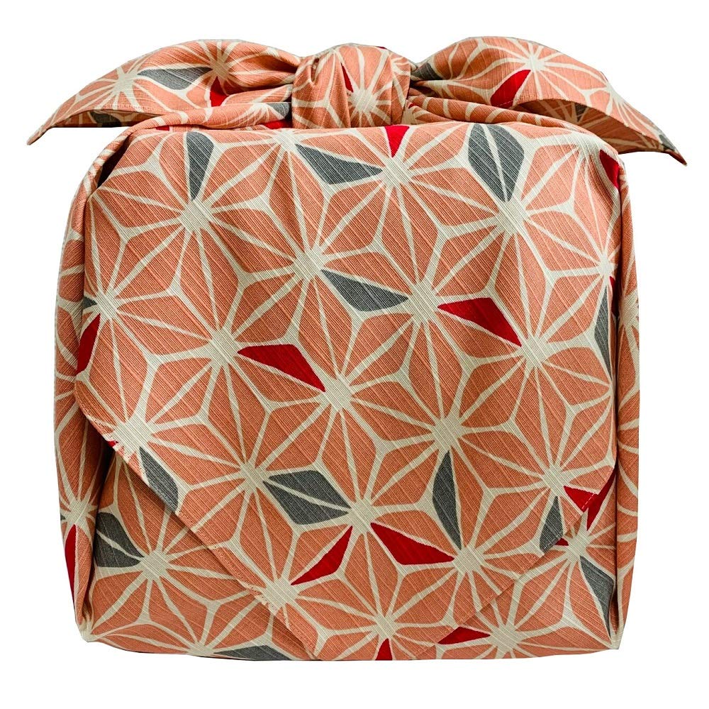 Large Furoshiki Wrapping Cloth 41in Hemp Leaf Cherry Blossom Pink Japan