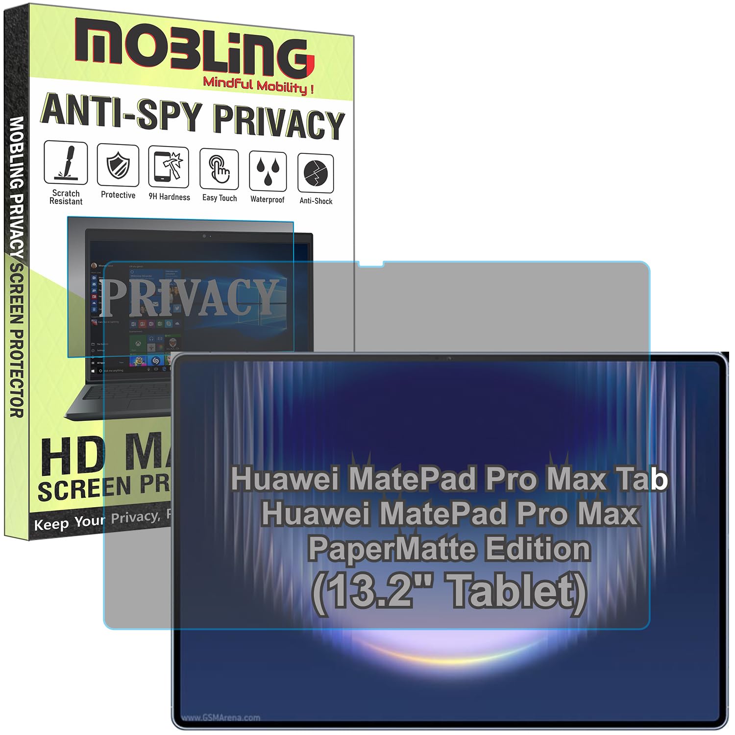 Privacy Matte Anti Spy Screen Guard Compatible With Huawei MatePad Pro Max Tab/Huawei MatePad Pro Max PaperMatte Edition (13.2" Tablet) Screenguard Not a Tempered Glass Screen Protector-image-45