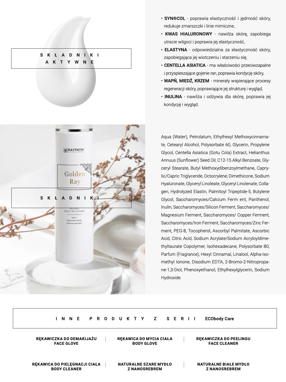 Prestige Cosmetics Plus zestaw – luksusowa, ekologiczna kolekcja do pielęgnacji skóry z rękawicami do twarzy, Face Glove, Face Cleaner, Body Cleaner, GoldenR