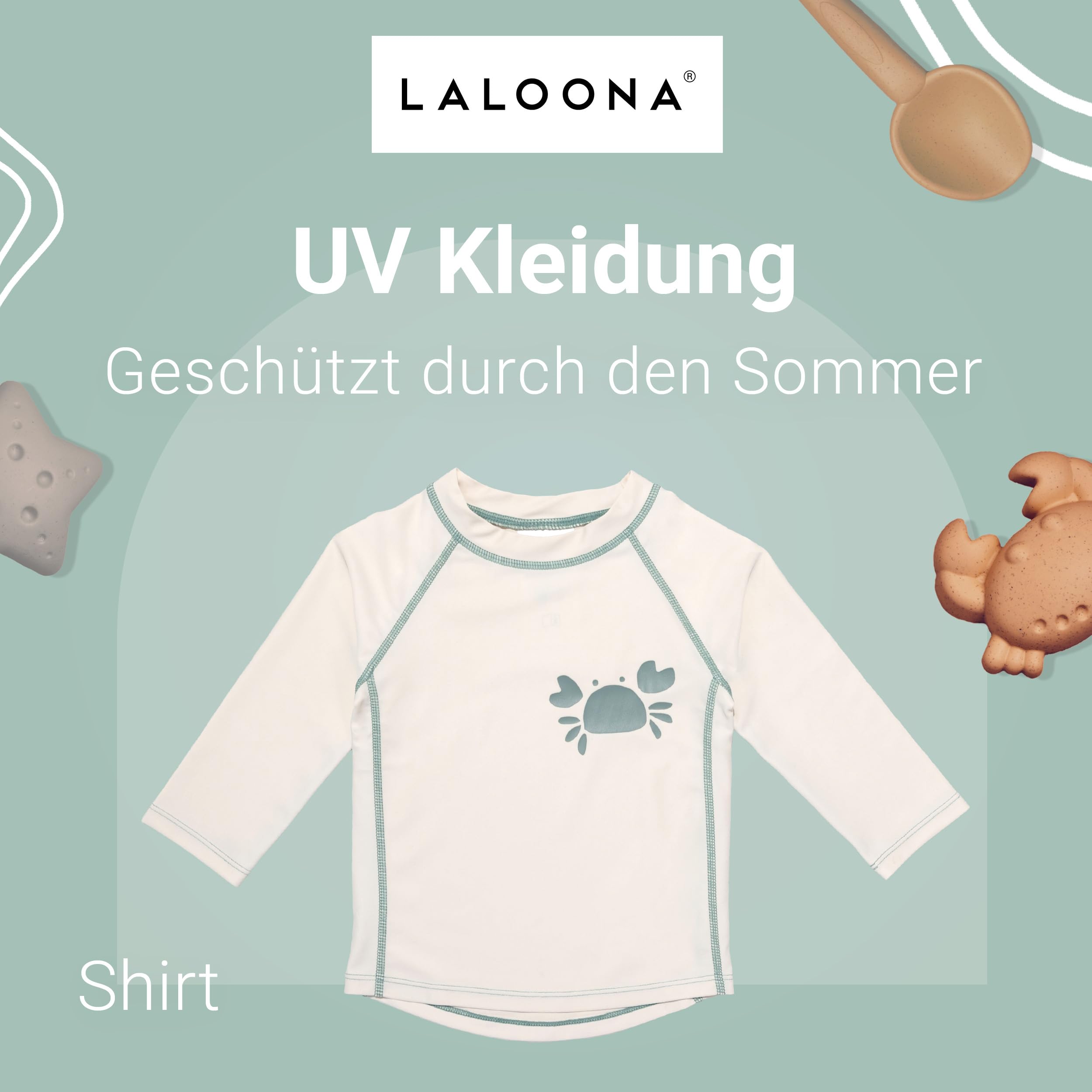 LaLoona Baby UV Schutz Shirt | Langarm Badeshirt mit UPF 80+ | UV Kleidung schnelltrocknend & Oeko-TEX Standard 100 geprüft