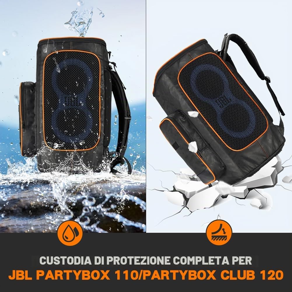 Borsa da Viaggio per JBL PartyBox 110/PartyBox Club 120 Altoparlante Portatile, Zaino Protettivo Custodia per il Trasporto e la Protezione