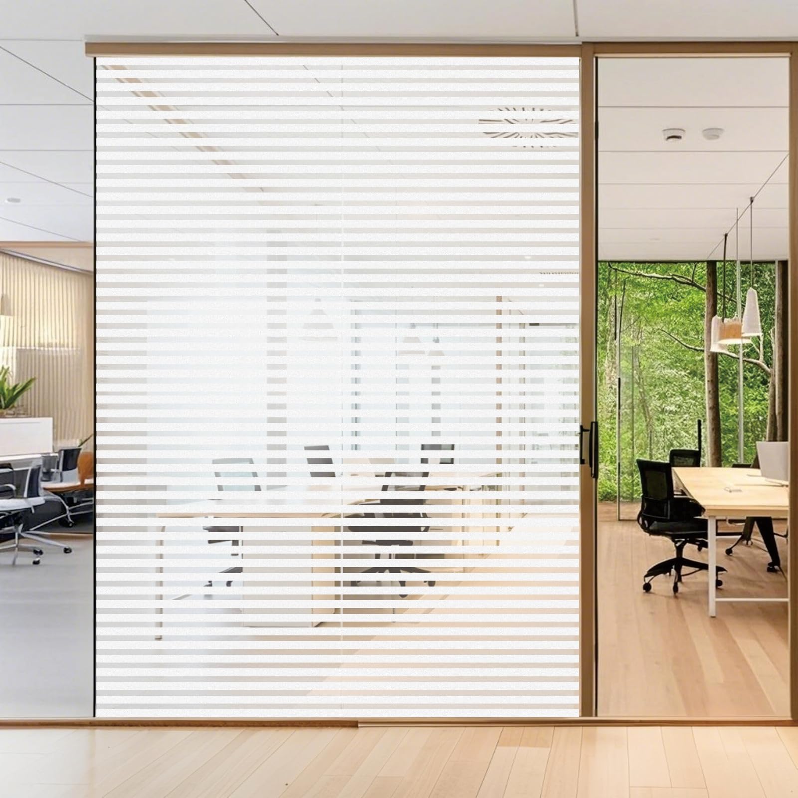 Window Privacy Film 55 x 145 cm Blocks UV Static Cling No Glue Removable Heat Cotrol, Privacy Protection, Glass Windows Frosted, Opaque Removable Film for Home Office, Shutters
