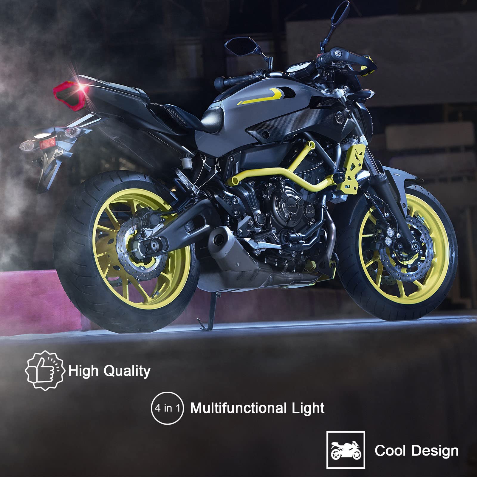 DREAMIZER Luces Led para Moto MT07 Luces Trasera LED para Motocicleta, Secuencial Integrada Luz de Freno Intermitentes Compatible para FZ07 2014-2017 MT25 MT03 YZF R3 R25 2014-2021