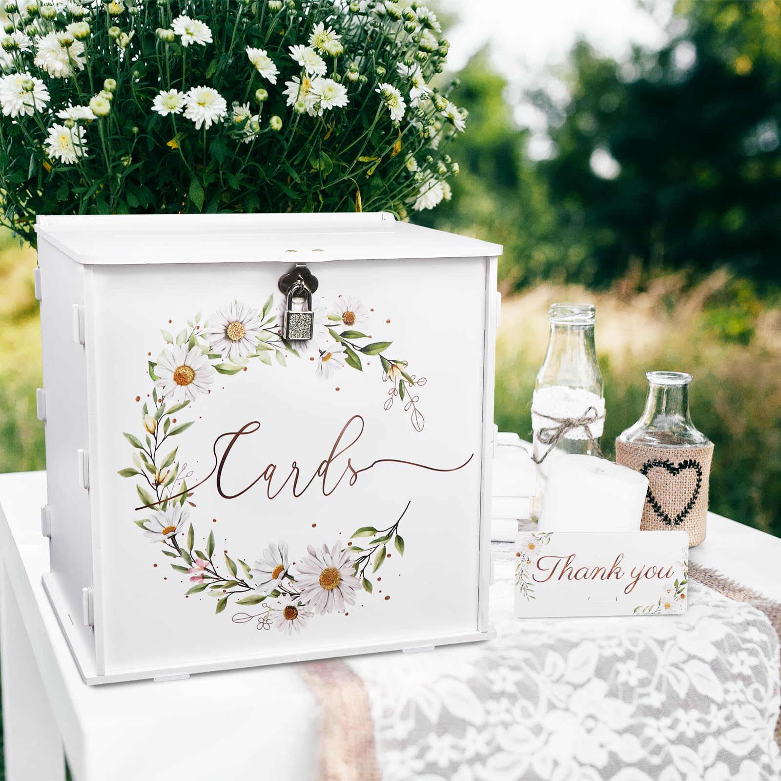 Scatola per biglietti di nozze con serratura, cassetta postale in PVC per biglietti, scatola regalo di nozze, decorazioni per matrimoni, ricevimenti, scatole postali fai da te, per feste,