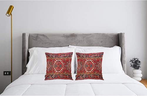 Miniatura 3 de Swono Juego de 2 fundas de almohada de 18 x 18 pulgadas, fundas de almohada turcas, fundas de almohada bohemias tribales geométricas de cachemira