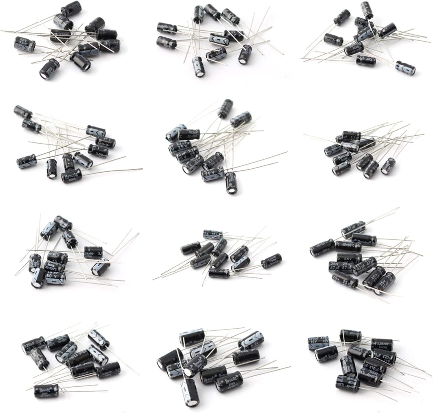 Capacitor Assorted， 50PCS 10V 16V 25V 35V Aluminum Electrolytic