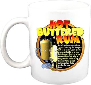ValxArt Hot Buttered Rum Adult Drink Recipe on White 11 oz Cup