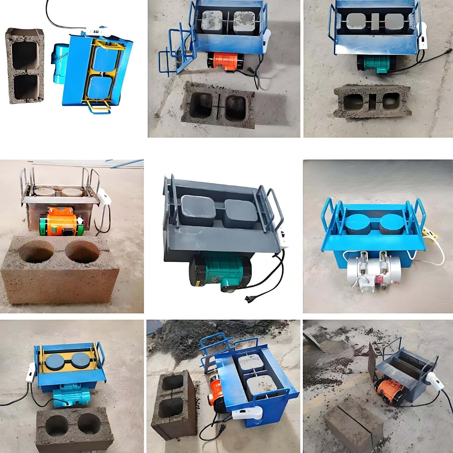Máquina para hacer bloques de hormigón, prensa eléctrica de bloques huecos, presión de 23 kn, produce 30 ladrillos por hora, perfecta para la producción de cemento y hormigón