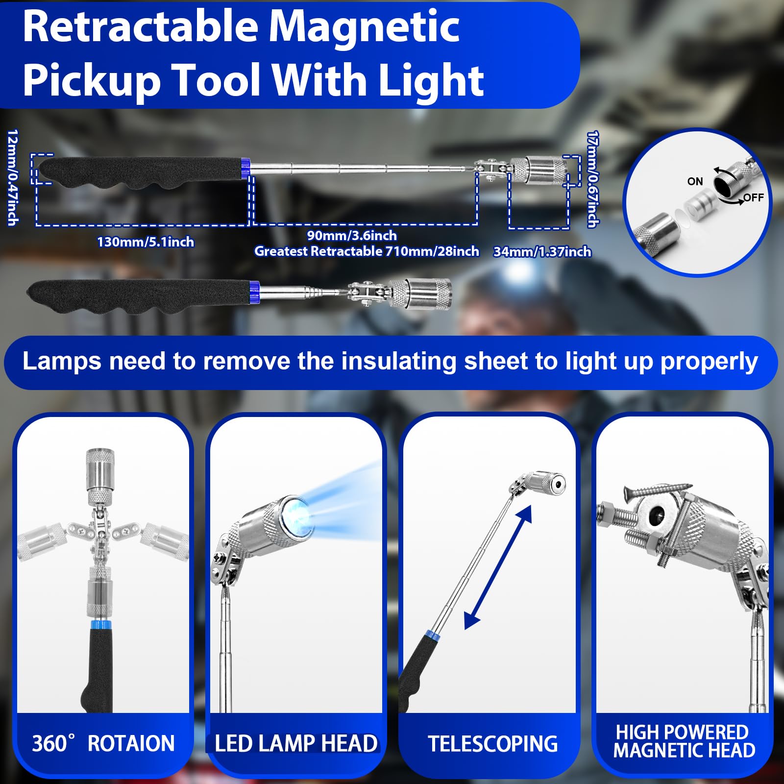 Keze Juego de 17 púas y ganchos de precisión con raspador y kit de herramientas telescópicas magnéticas para quitar mangueras de mantenimiento de electrónica automotriz, juntas, herramientas de