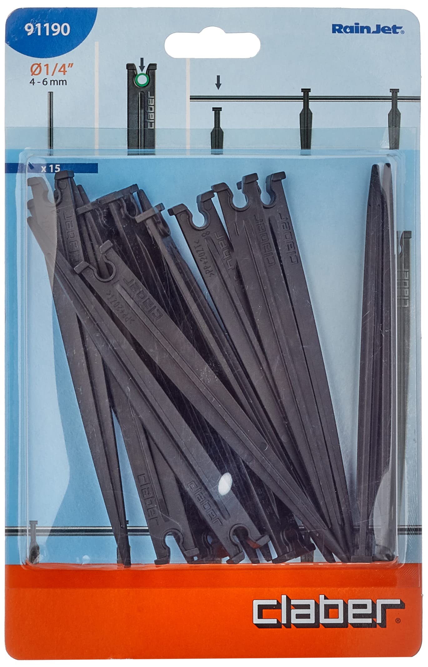 Claber 8061 Aqua-Magic Tank & 7806087 Accessori Rainjet Goccia 15 Picchetti