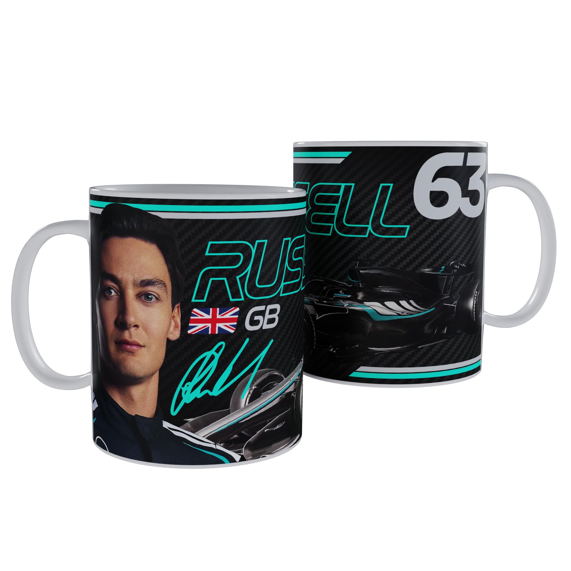 Russell Mug F1 Inspired Racing Fan Gift 11oz Ceramic Mug 2026 (Black)