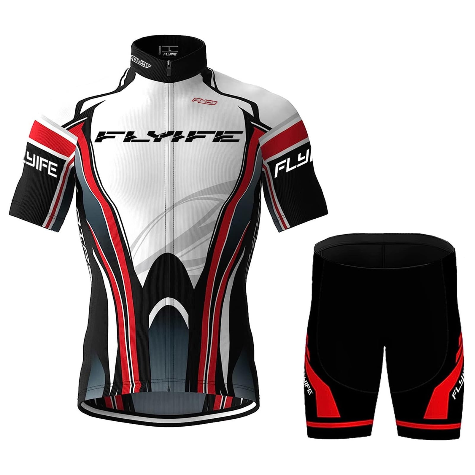 Abbigliamento Ciclismo Set Manica Corta Tuta Ciclismo Uomo Completo Ciclismo Estivo Con Pantaloncini Imbottiti in 9D Gel Traspirante e Ad Asciugatura Rapida