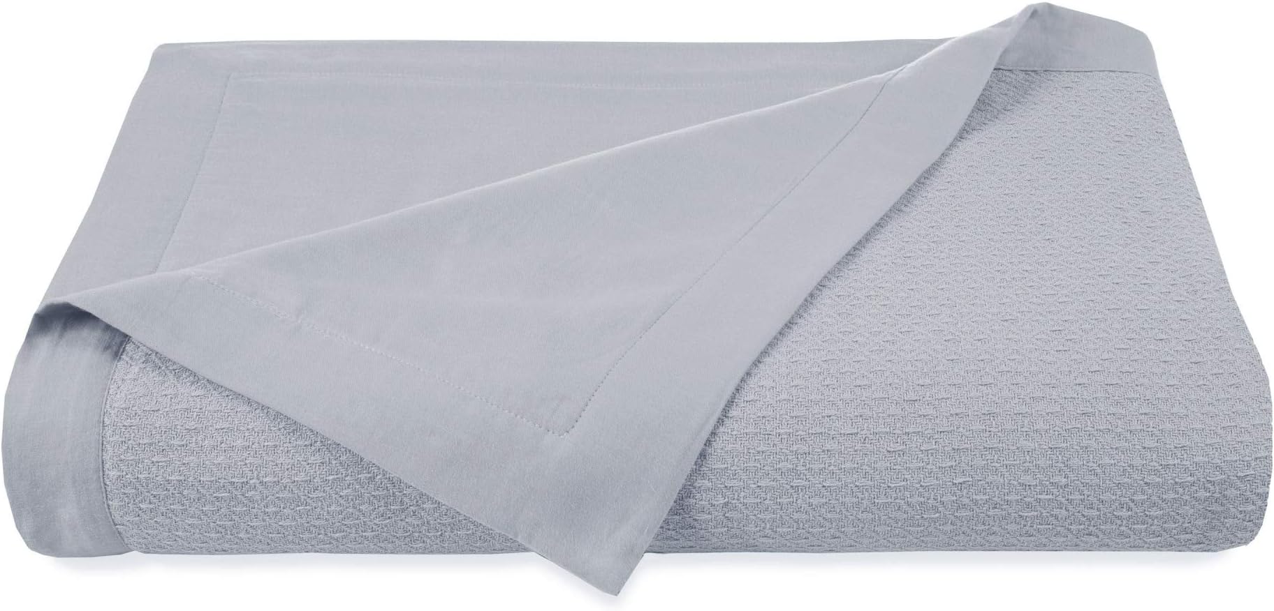 Vellux100% Cotton Blanket - Soft, Breathable & Lightweight Thermal Blanket - All Season King Size Perfect for Layering Bed, Couch & Sofa - Hotel Quality (108x90 Inch, Blue)