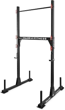Valor Fitness BD-21 Yoke Rack Strongman Equipment J Hooks Squat Rack and Bench Press Pull Up Bar Optional Safety Spotter Arms