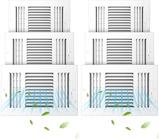 6 Pcs White 6 x 10 Inch Interior Size Air Ceiling Vent Covers 3