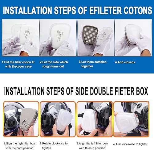 Miniatura 2 de Generies FNWD - Respirador de cara completa 17 en 1, mascarilla protectora reutilizable con correa ajustable ampliamente utilizado en gas orgánico,