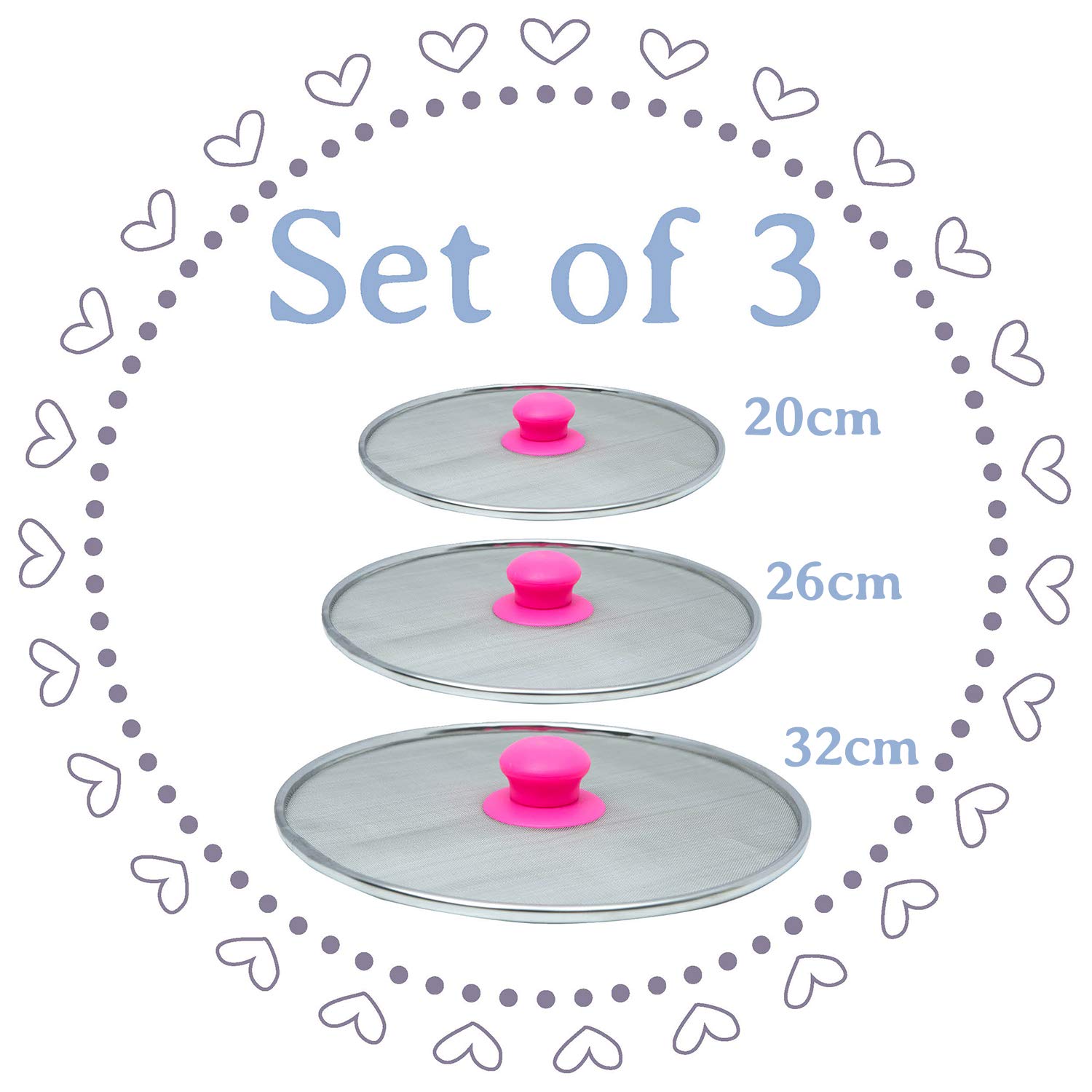 Kristie's Kitchen Splatter Screen Set Of 3 - Stainless Steel Fine Mesh (8", 10", 13") For Frying Pans, No Mess Cooking - View #7