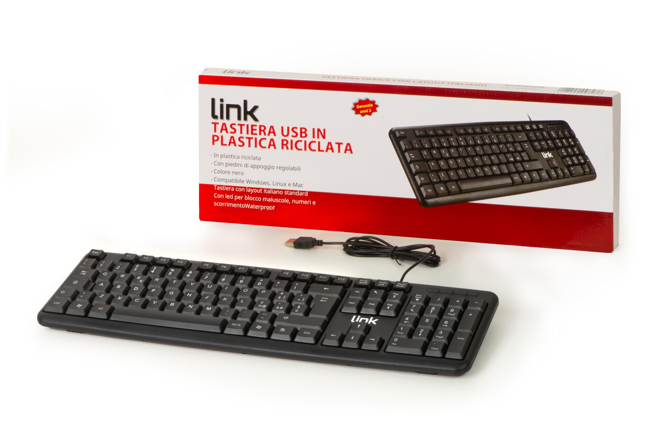 LINK 60200 Kit Tastiera E Mouse USB - Tastiera Waterproof 44cm - 6
