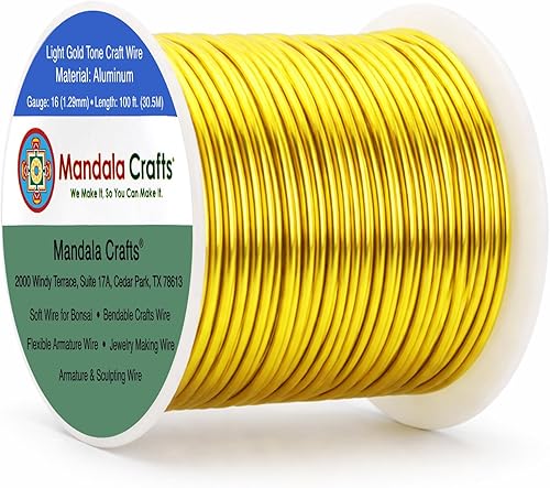 Vista 103 de Mandala Crafts - Alambre de aluminio anodizado de calibre 10 para manualidades de joyería - 32 pies de alambre flexible de cobre coloreado - Doble