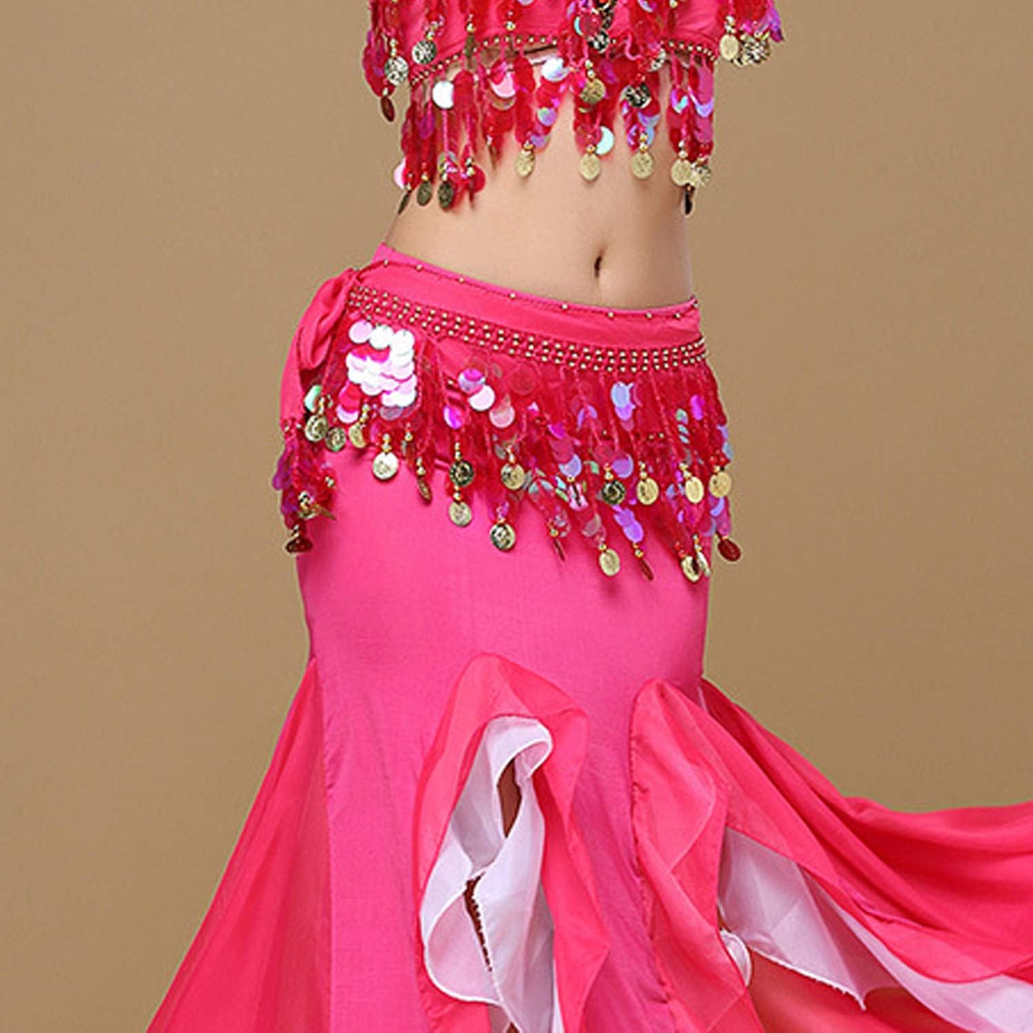 Belly Dance Hip Scarf, Sweet Dance Skirt Wrap Bling Sequin Coins image 3