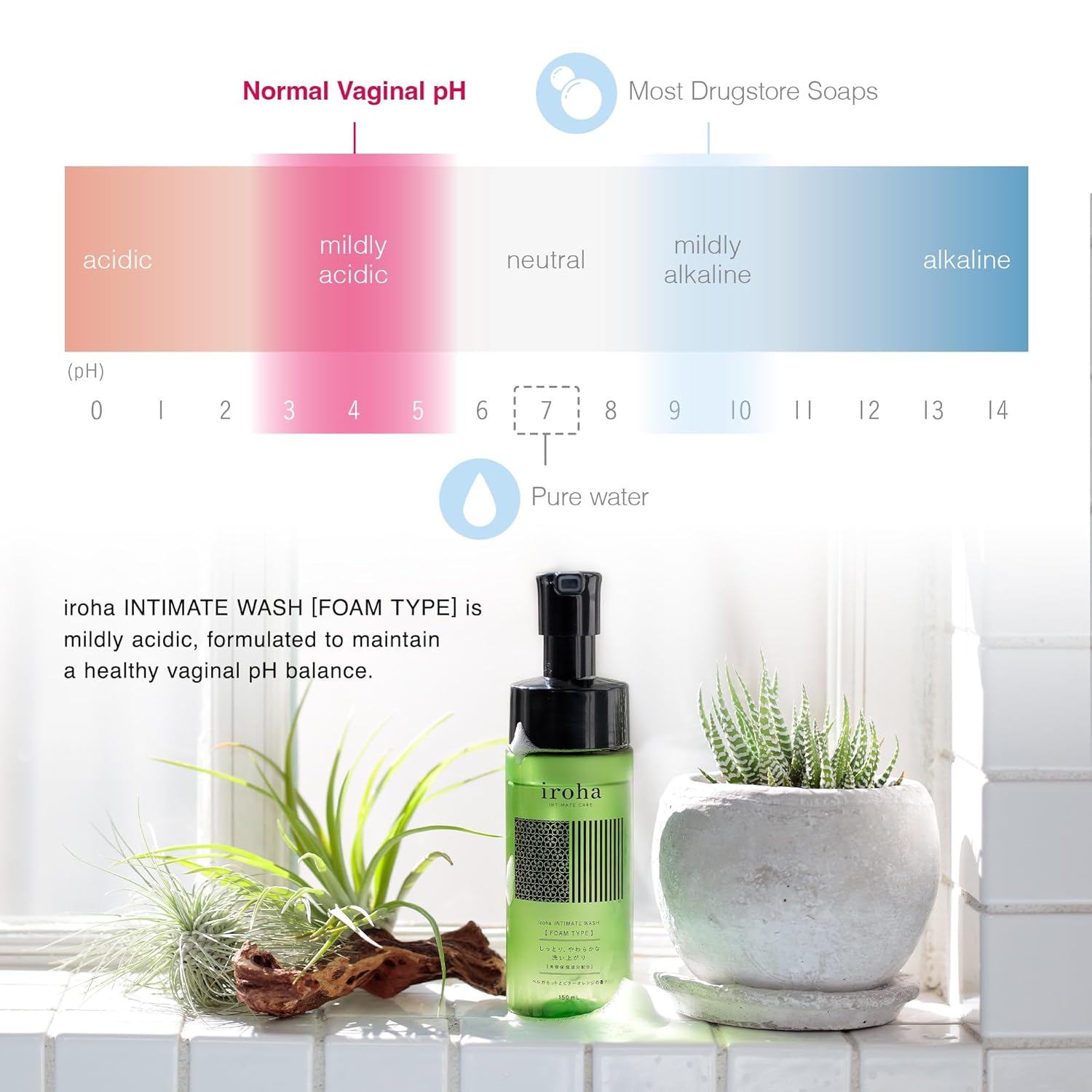 iroha Intimate Care Foam Type- Feminine Wash with Citrus & Bergamot | pH Balanced Refreshing Odor Control Hygiene Care for Women | Made in Japan 5 fl oz - Image 2