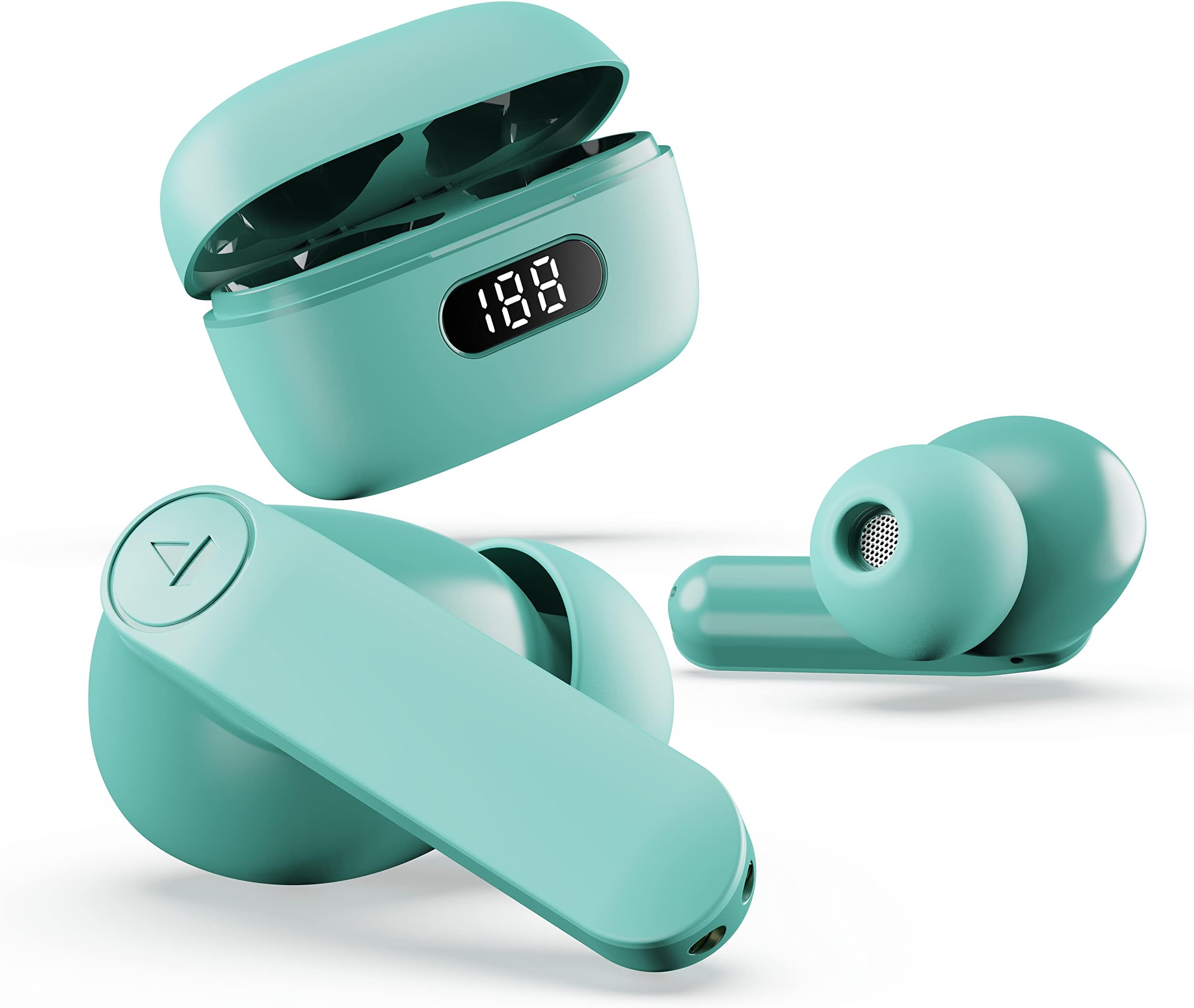 boAt Airdopes 121 PRO TWS Earbuds Signature Sound, Quad Mic ENx™, Low Latency Mode for Gaming, 50H Playtime, IWP™, IPX4, Battery Indicator Screen (Mint Cascade)