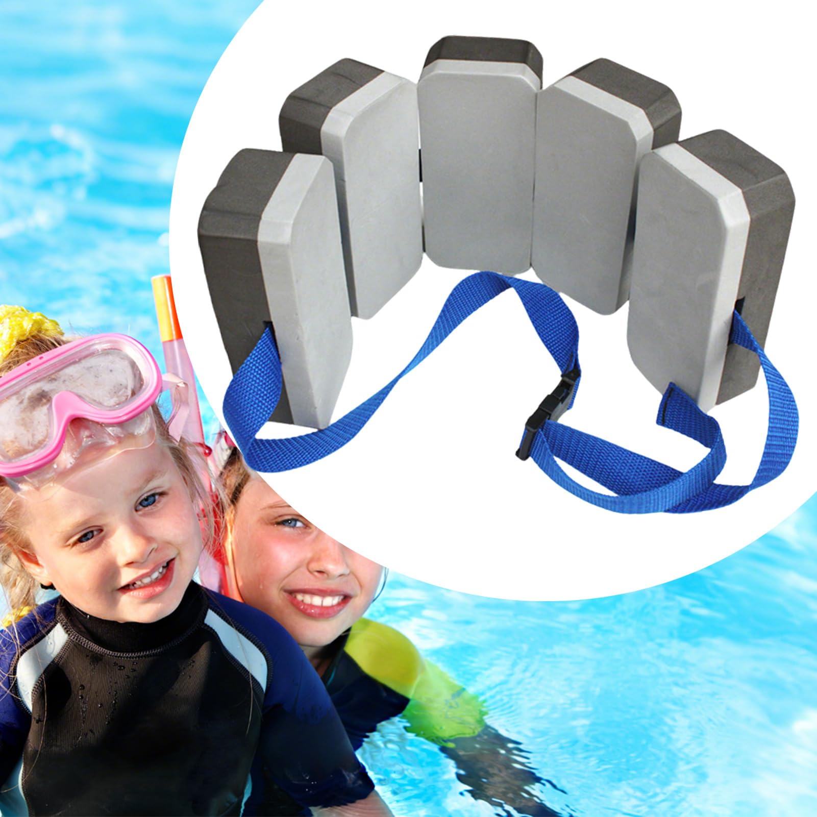 Cintura da nuoto per bambini, galleggiante di sicurezza per bambini, 7 x 4 x 15 cm, supporto regolabile per il galleggiamento, età 7-10 anni, ideale per piscina, lago, spiaggia, vacanze acquatiche