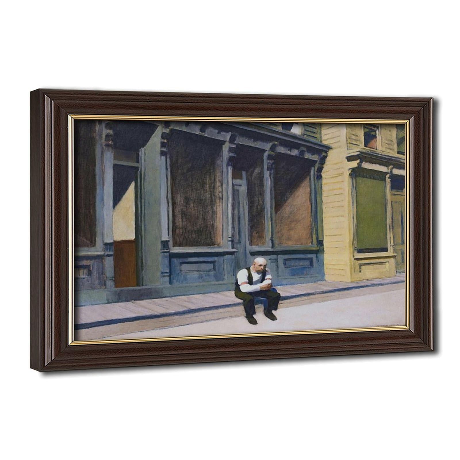 Toile Sunday Edward Hopper avec cadre - Solution déco pour habiller un petit mur - 8
