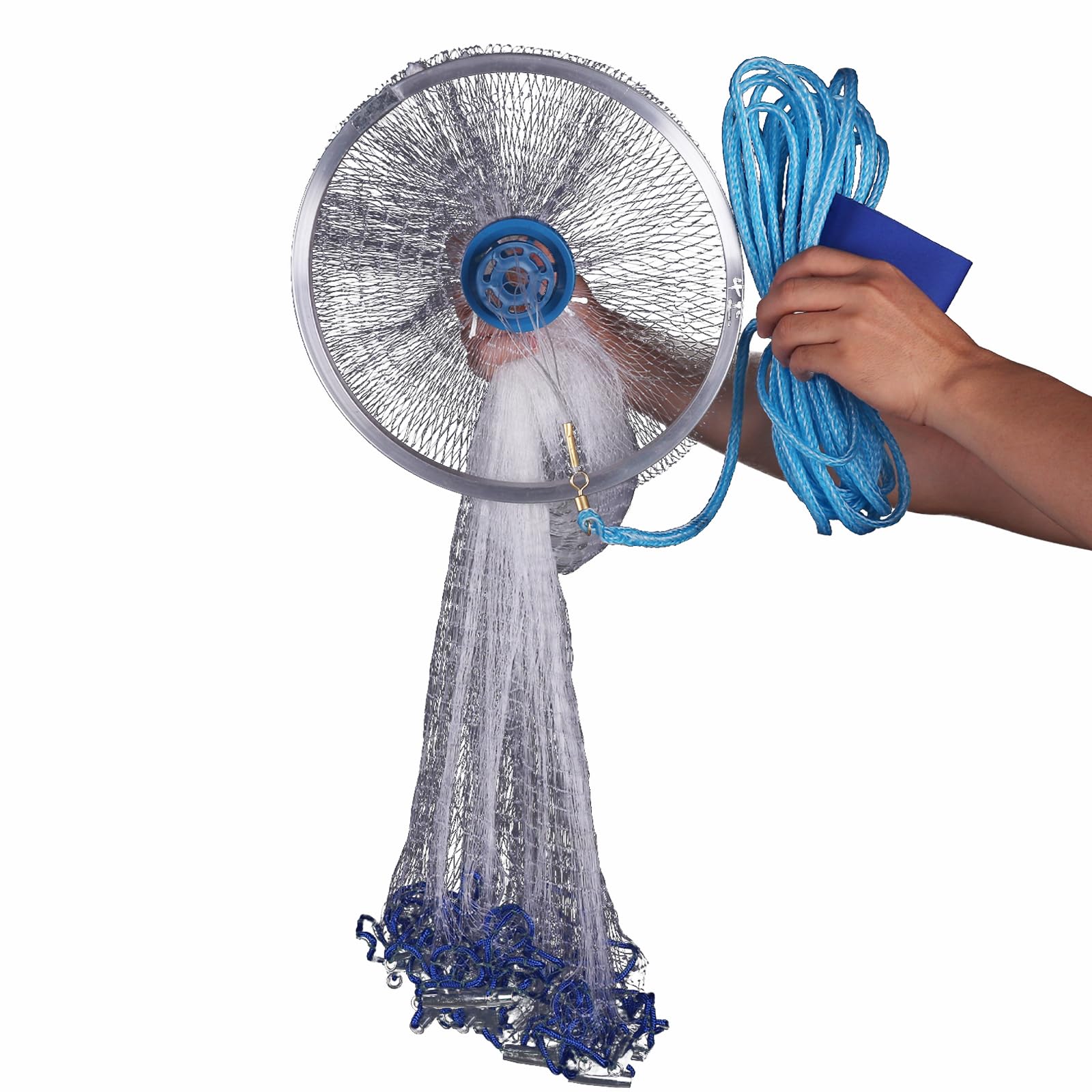 CINGHI LUSSO Cast Nets for Fishing Saltwater Fishing Net with Aluminum Ring for Bait Trap Fish Throw Net for Bait Fishing Cast Net 4FT