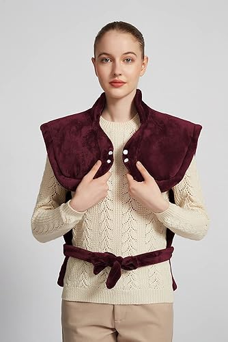 Miniatura 5 de Ruqiji Almohadilla de calefacción de cuello y hombros y espalda de 26 x 35 pulgadas con tecnología de calentamiento rápido y 6 ajustes de