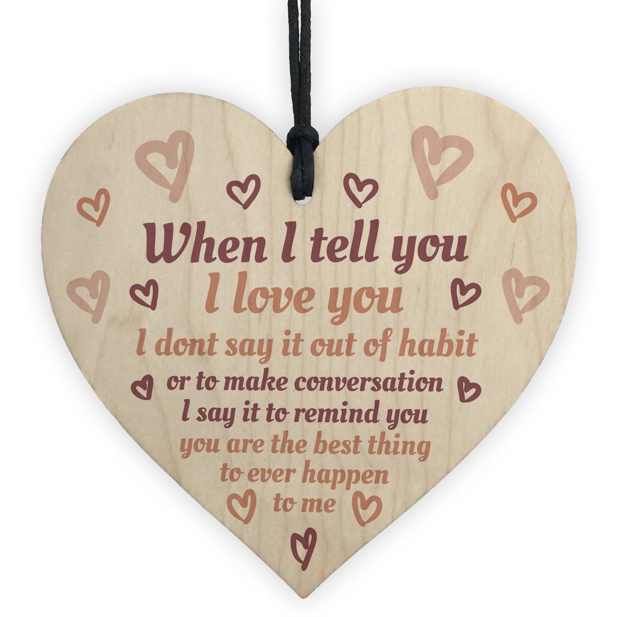 Red Ocean Anniversary For Him Her Hanging Heart Plaque Husband Boyfriend Wife Girlfriend Special For Him Her Love Anniversary Present